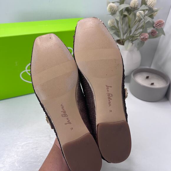 Sam Edelman Michaela Glamour Mary Jane Flats Gold Sequins Women's 10 Tried On - Picture 8 of 10